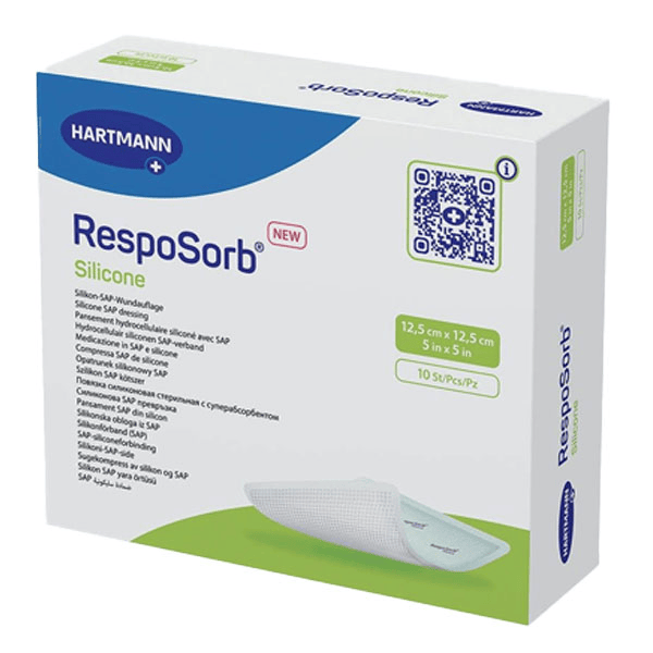 Paul Resposorb Pansement Hydrocellulaire Silicone Super Absorbant 12,5x12,5cm 10 unités