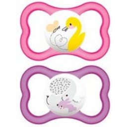 Mam Baby Sucette Air Night Silicone Pink +6M 2uds