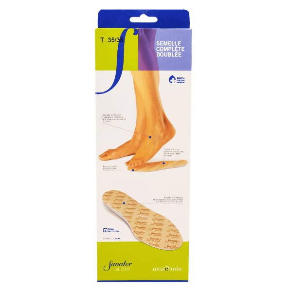 Silicone Semelle Complète Doublée Taille 35-36 1 paire