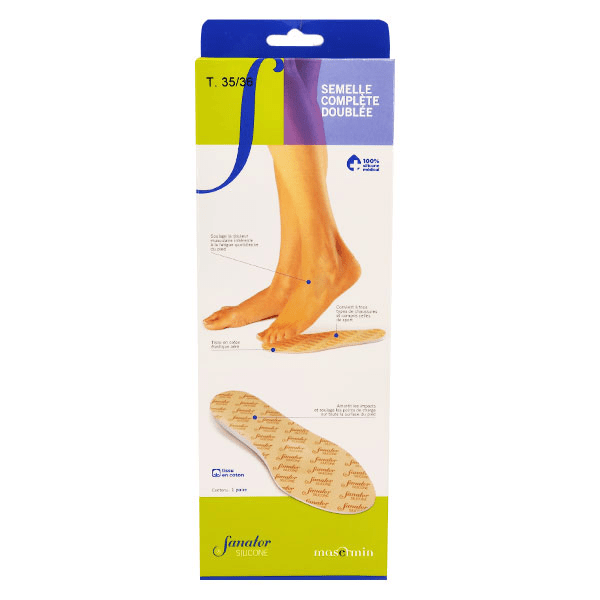 Silicone Semelle Complète Doublée Taille 35-36 1 paire