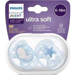 Ultra Soft Soother décoré 6-18 mois enfant 2unds