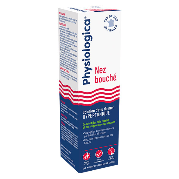 Physiologica Solution d'Eau de Mer Nez Bouché 100ml