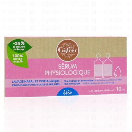 Sérum physiologique 24 unidoses stériles de 10ml