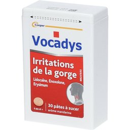 - Irritations de la gorge - Lidocaîne - 30 pâtes à sucer
