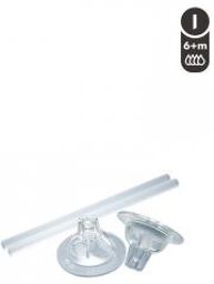 2 Tétines avec Pailles Dès 6 Mois - Blister 2 tétines + 2 pailles