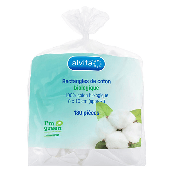 Rectangle de Coton 8x10cm Bio 180 unités