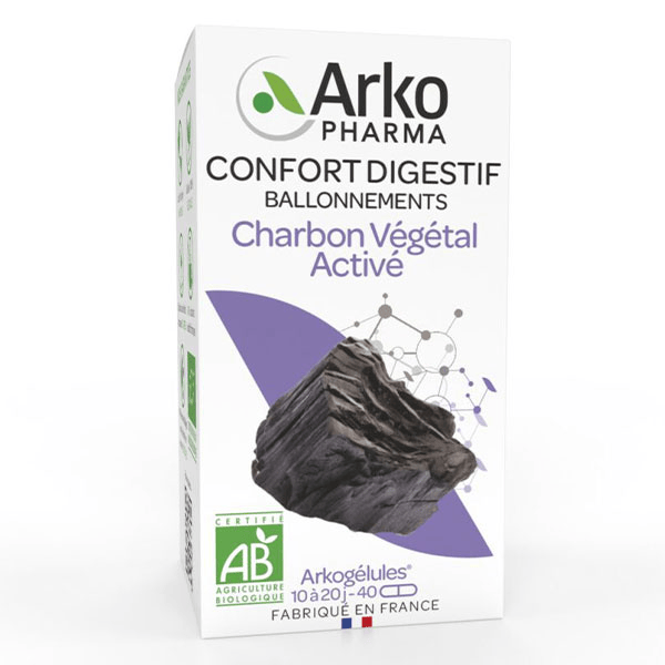 Arkogélules Charbon Végétal Activé Bio 40 gélules