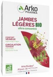 Arkofluides Jambes Légères Bio 20 Ampoules - Boîte 20 ampoules de 10 ml