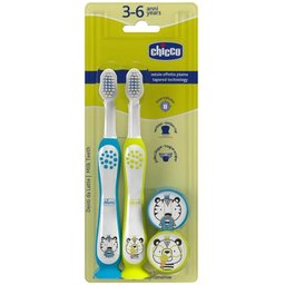 Pack Brosse Dents 3-6 Ans Bleu/Vert 2uts