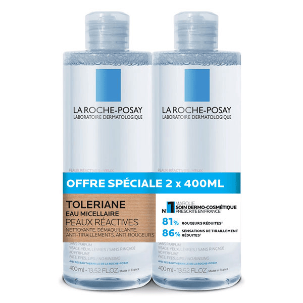 Toleriane Physiologique  Eau Micellaire Peaux Réactives - 400ml - Lot de 2
