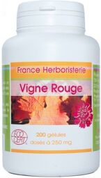 GELULES VIGNE ROUGE BIO feuille 200 gélules dosées à 250 mg.