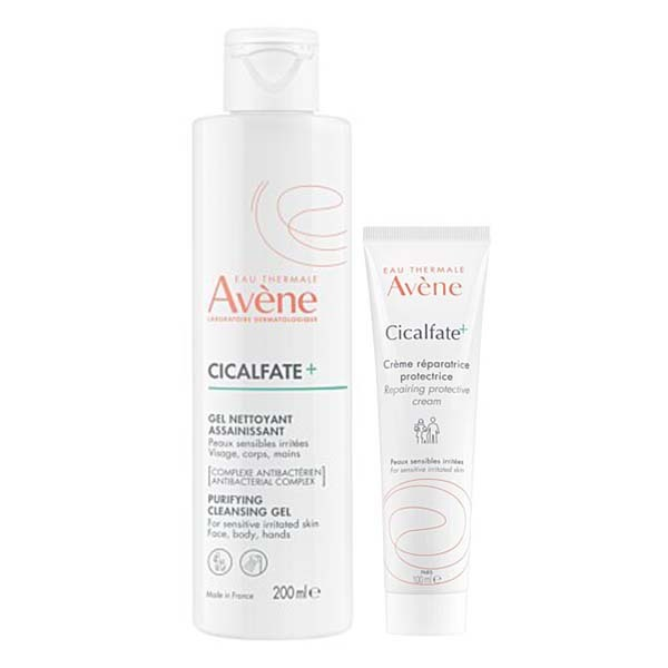 Cicalfate+ Gel Nettoyant Assainissant Visage et Corps 200ml + Crème Réparatrice Protectrice 100ml