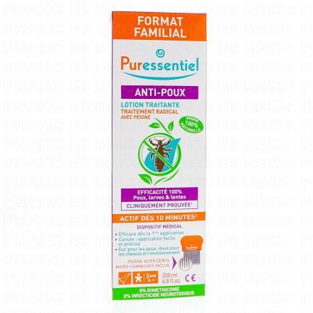 Lotion traitante anti-poux + peigne 200ml
