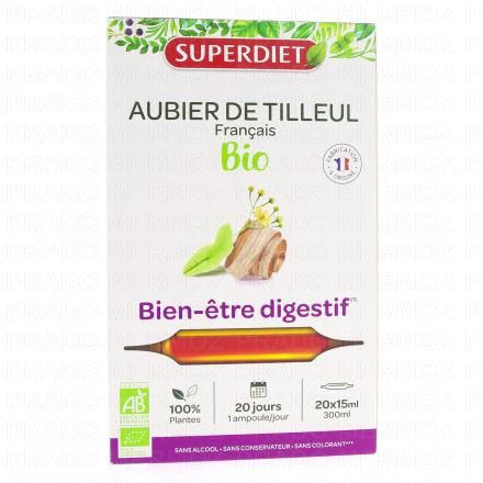 Aubier de tilleul bio solution buvable digestion 20 ampoules