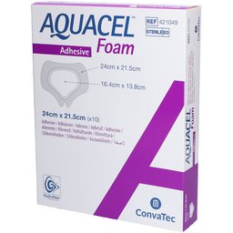 Aquacel Foam Adhésif Sacrum - Pansement hydrocellulaire adhésif siliconé 24 x 21,5 cm