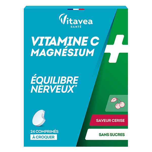 Vitamine C + Magnésium Equilibre nerveux 24 comprimés à croquer