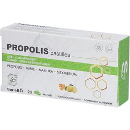 Soria Natural Propolis – Pastilles sans sucre goût miel-citron pour la gorge
