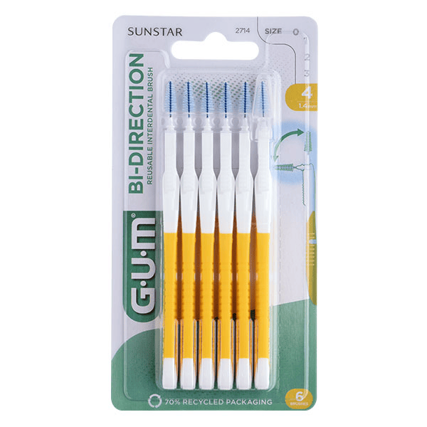 Brossette Interdentaire Bi-Direction 1,4mm Jaune 6 unités