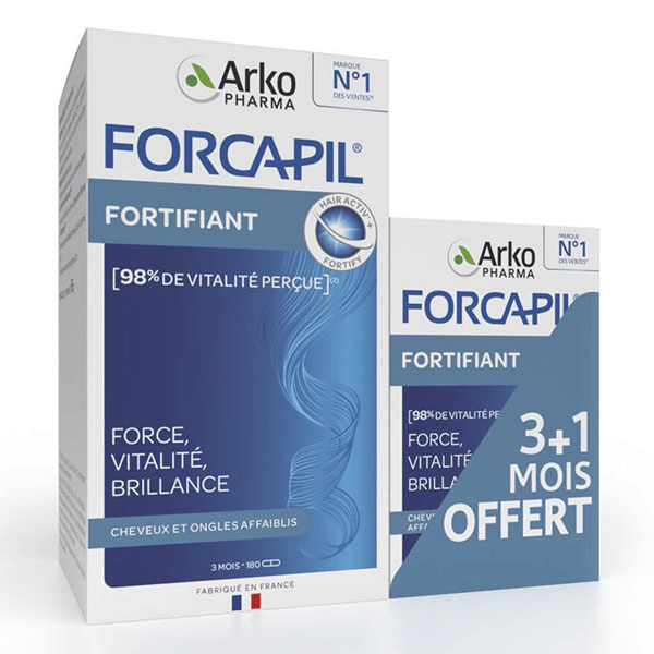 Forcapil Fortifiant Cheveux et Ongles Zinc Vitamine B 180 + 60 gélules
