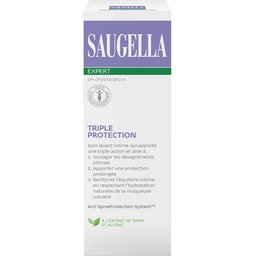 - Triple Protection - Soin Lavant Intime - à base de Thym et de Zinc - Femmes ayant besoin d'une Protection Renforcée durant la grossesse, pendant les règles, pendant le sport - Flacon 250