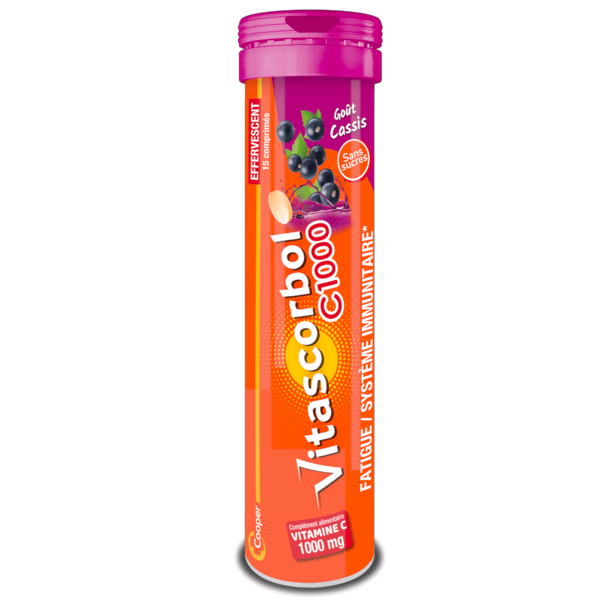 Complément alimentaire Vitamine C 1000 15 comprimés effervescents Cassis