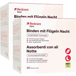 Redcare Fem serviettes hygiéniques avec ailes nuit