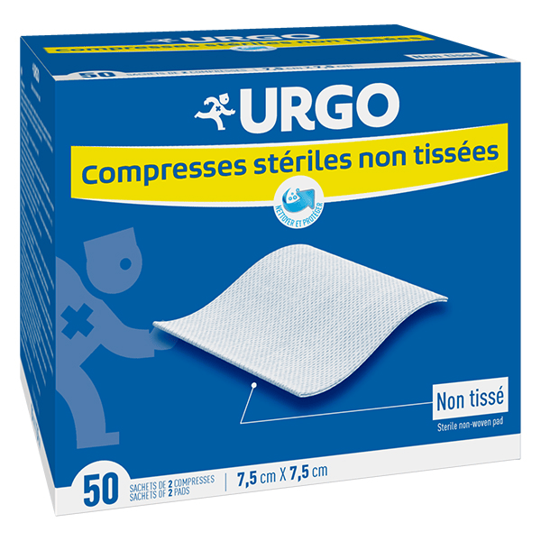 Soins Infirmiers Compresse Non Tissé Stérile 7,5 x 7,5cm 50 sachets