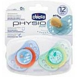 Chicco™ chupete physio air azul azul caucho 12 meses + 2uds
