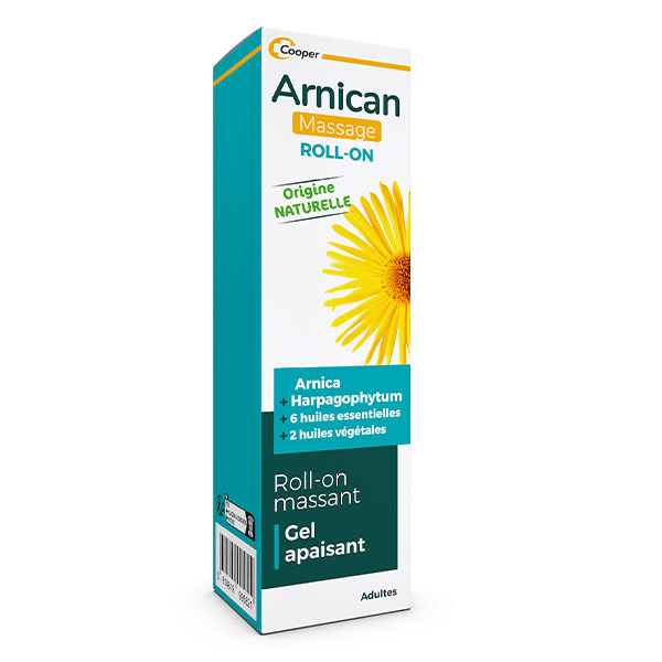 Gel cosmétique massant et apaisant cutané à base d'arnica roll-on 75ml