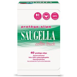 Cotton Touch - Protège-Slip Hypoallergénique & Doux - Tissu respirant et Fin pour Femmes - Propriétés Anti-Odeur - Peaux Sensibles - Pack de 40