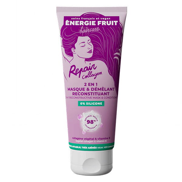 Energie Fruit Collagen Repair Masque 2 en 1 Reconstituant Cheveux Très Abimés 200ml