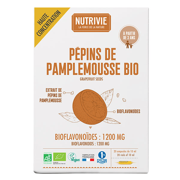 Ampoules Pépins de pamplemousse Bio 10 ml