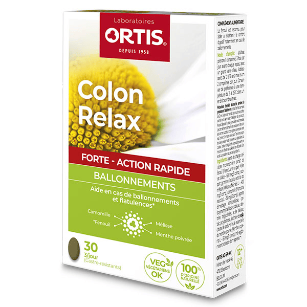 Colon Relax Forte Confort Digestif Ballonnements et Flatulences 30 comprimés