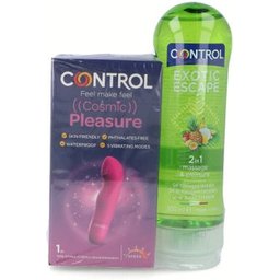Pack Presevativos Pleasure Cosmic + Lubricante 2en1