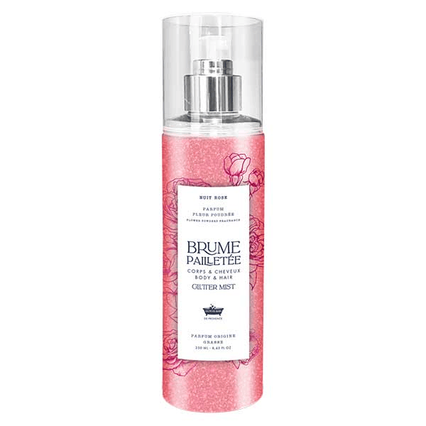 Brume Parfumée Pailletée Nuit Rose Fleur poudrée 250ml
