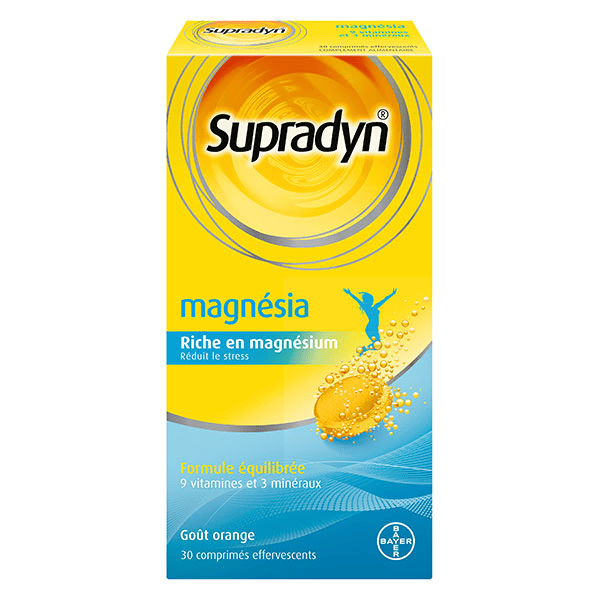 Magnésia Anti-Stress Vitamines, Minéraux et Magnésium 30 comprimés effervescents