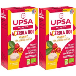 Acérola 1000 BIO - 30 comprimés à croquer - Adulte - Complément alimentaire, goût fruits rouges - Fatigue passagère et défenses immunitaires