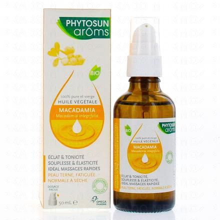 PHYTOSUN AROMS Huile végétale bio de macadamia flacon 50ml