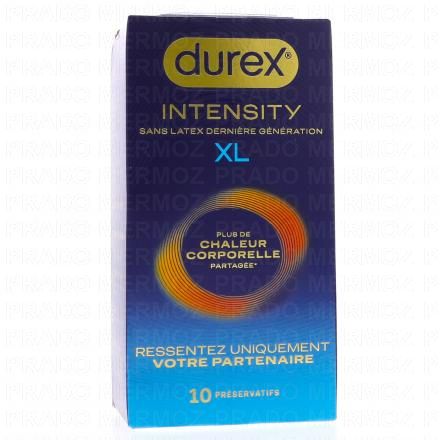 Intensity - Préservatifs Sans Latex Chaleur Corporelle boite de 10 - taille xl