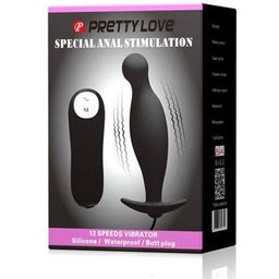 Anal Plug Silicone 12 Modes Vibration Noir 1pc
