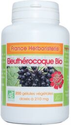 200 gélules ELEUTHEROCOQUE BIO AB dosées à 210mg.