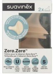 Zero.Zero 2 Tétines Débit Lent 0 Mois et + - Boîte plastique 2 tétines