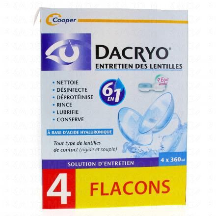 Dacryo Solution d'entretien des lentilles flacons 4 x 360ml