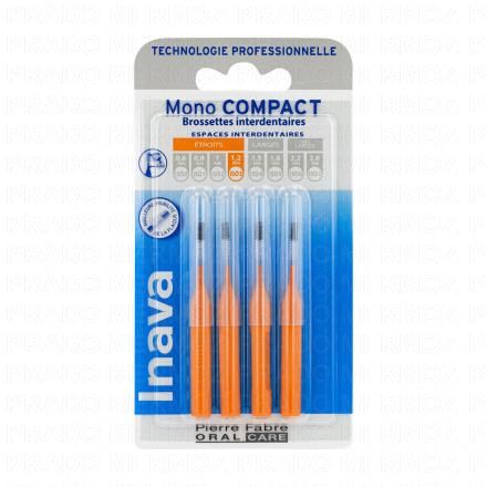 Mono compact - Brossettes interdentaires orange 1.2 mm espaces étroits pack de 4
