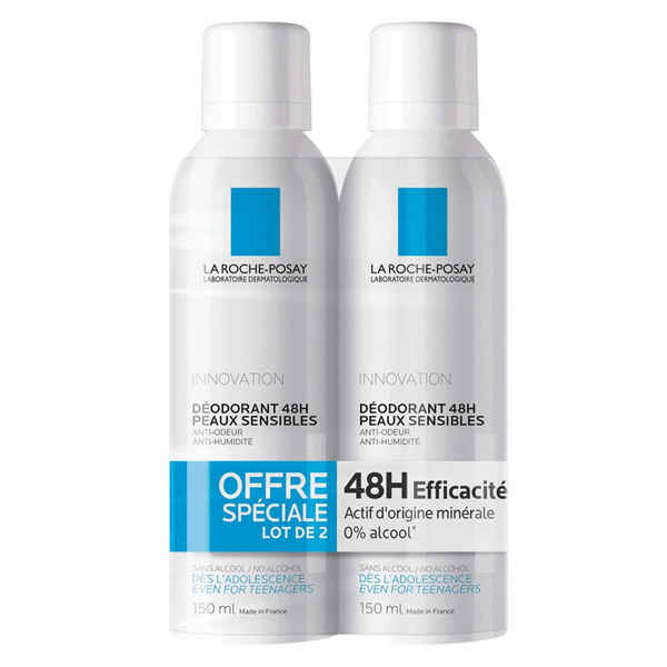 Déodorant Peaux Sensibles 48H Spray Lot de 2 x 150ml