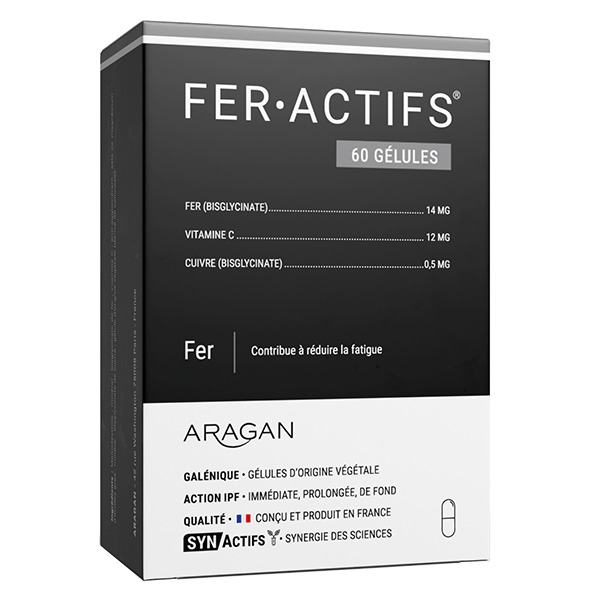 Aragan - - Feractifs® - Anti-Fatigue - Fer, Vitamine C - 60 gélules
