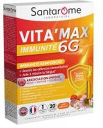 Vita'Max Immunité 6G 20 Ampoules - Boîte 20 ampoules de 10 ml