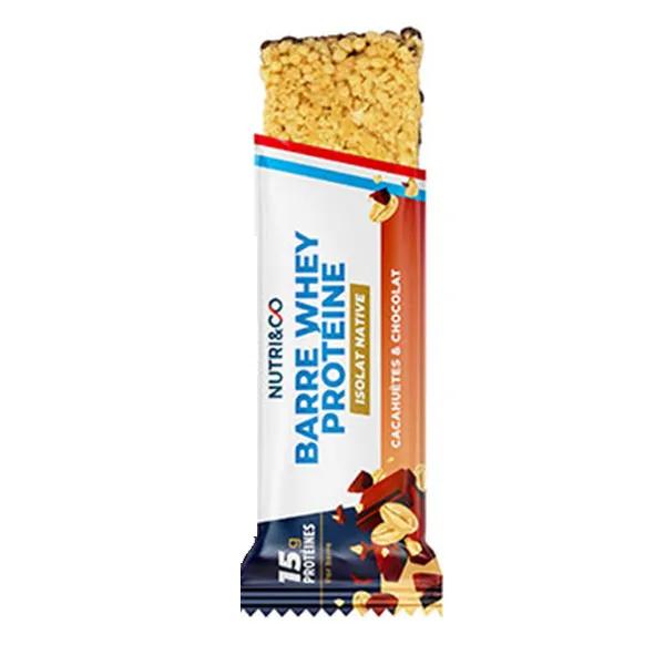 Nutri&Co Barres Protéinées Beurre de Cacahuètes et Chocolat 1 barre de 48g