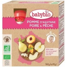 Mes fruits Gourde Pomme Poire Pêche Bio 6 mois 4x90g