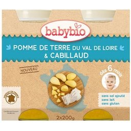 Petits Pots Menu Pomme de Terre & Cabillaud Sauvage dès 6 mois 2x200g